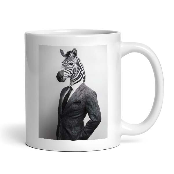 Zebra Wearing Suit - Cute Funny Animals - Mug