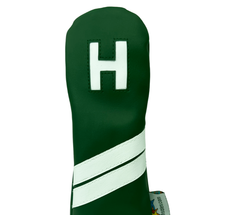 Sunfish leather golf hybrid utility headcover - green and white H !
