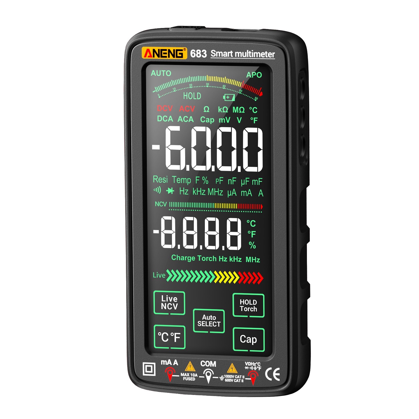 ANENG 683 Touch Screen Digital Multimeter True RMS 6000 Counts Rechargeable tool