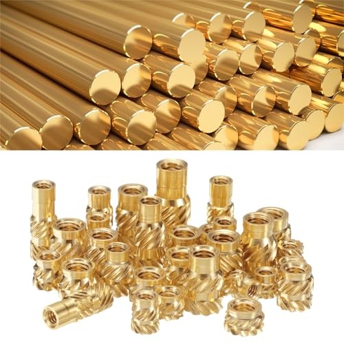 uxcellpcs M2 Threaded Inserts Brass Heat Set Insert M2x4x3.5mm(ID*Lenth*OD) 100