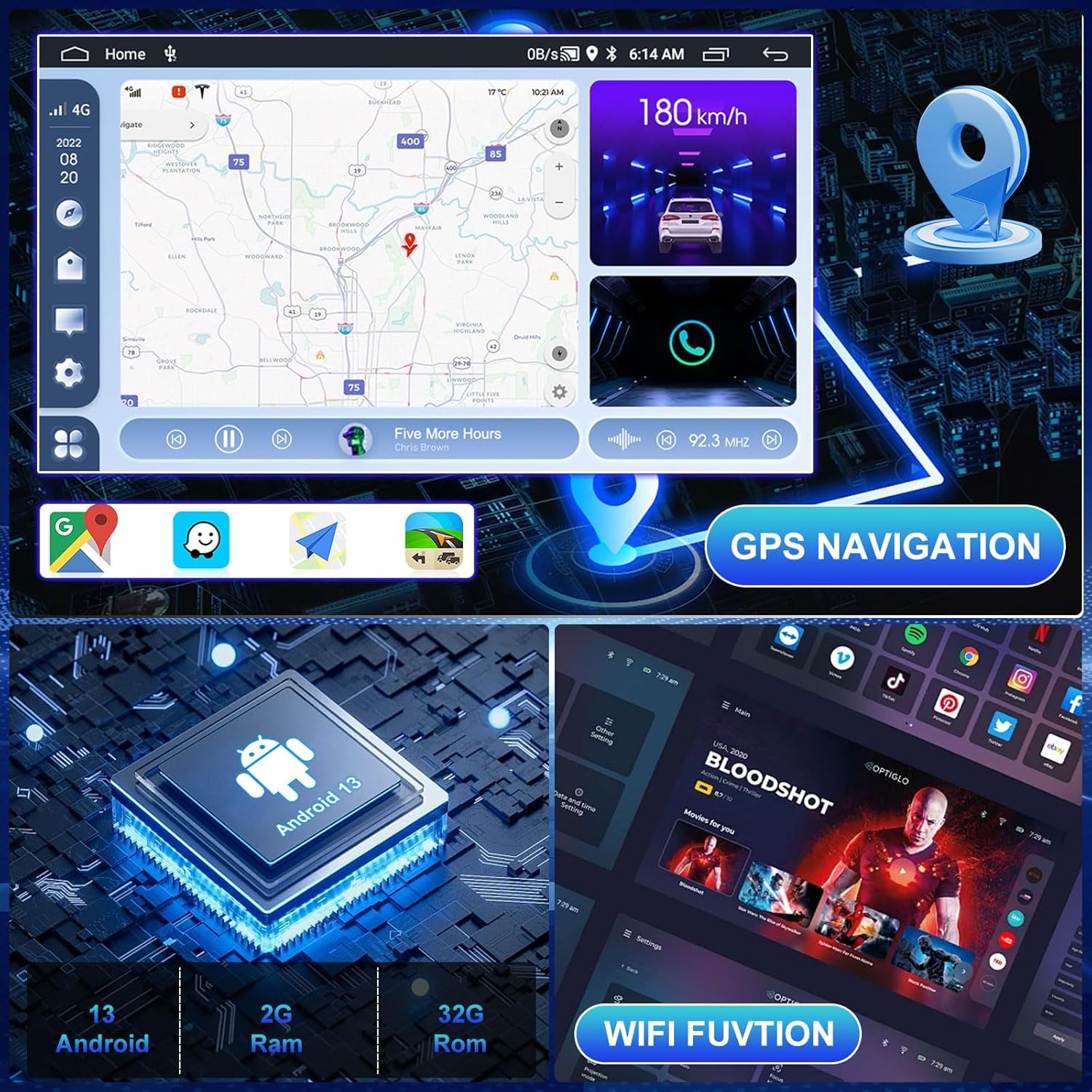 10'' For 2002-2007 Jeep Liberty Car Stereo Radio Apple Carplay Android 15 GPS