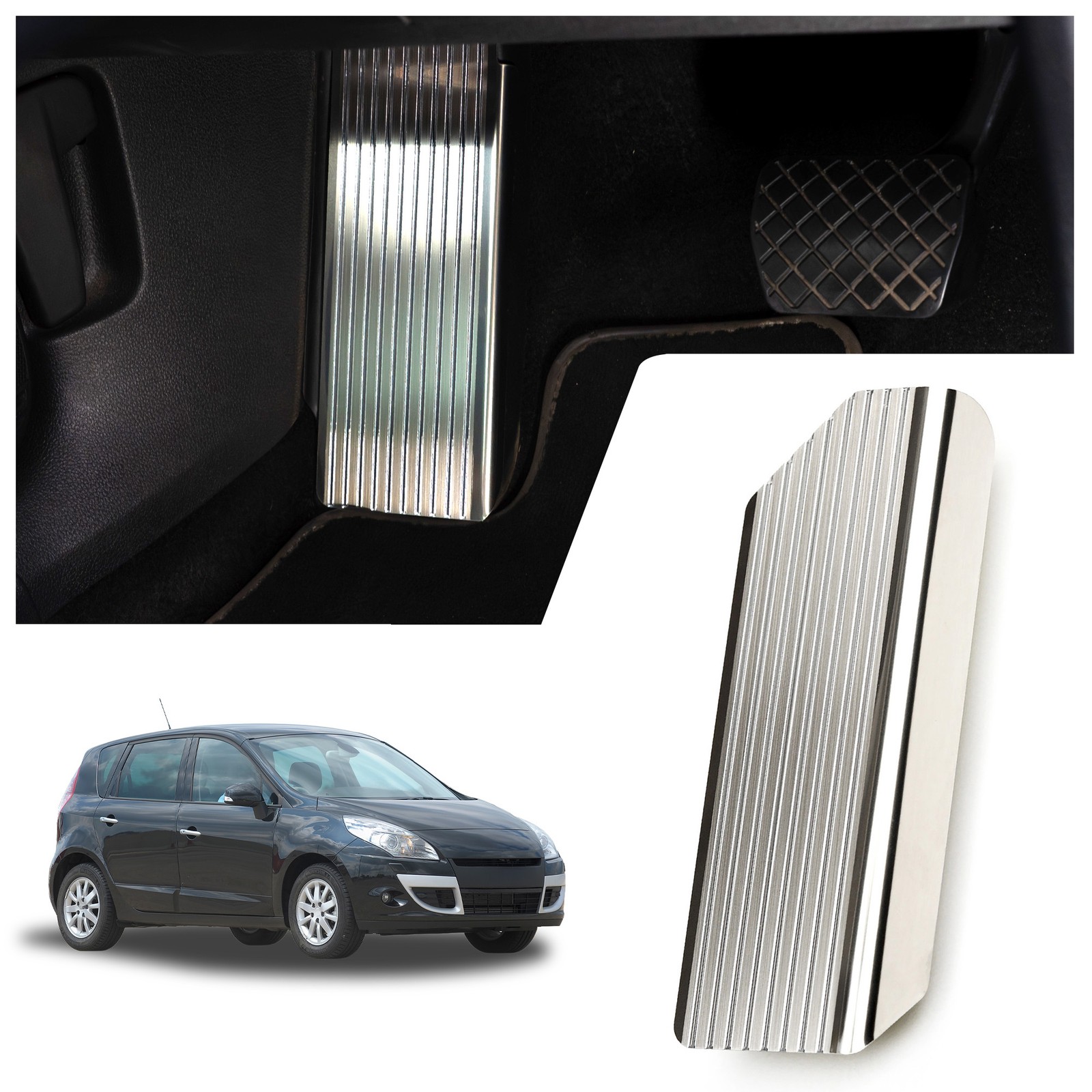 Footrest Plate for Renault Scenic III (JZ) 2009-2016 Brushed Silver