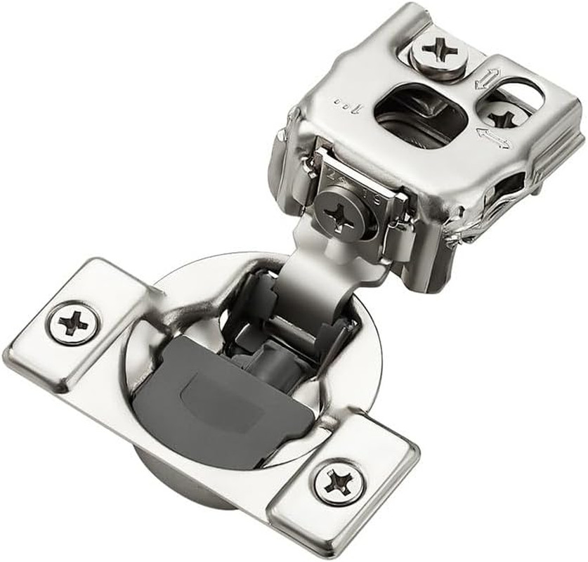 50 Pack Adjustable Soft Close Cabinet Hinges - 1 Inch Stainless Steel