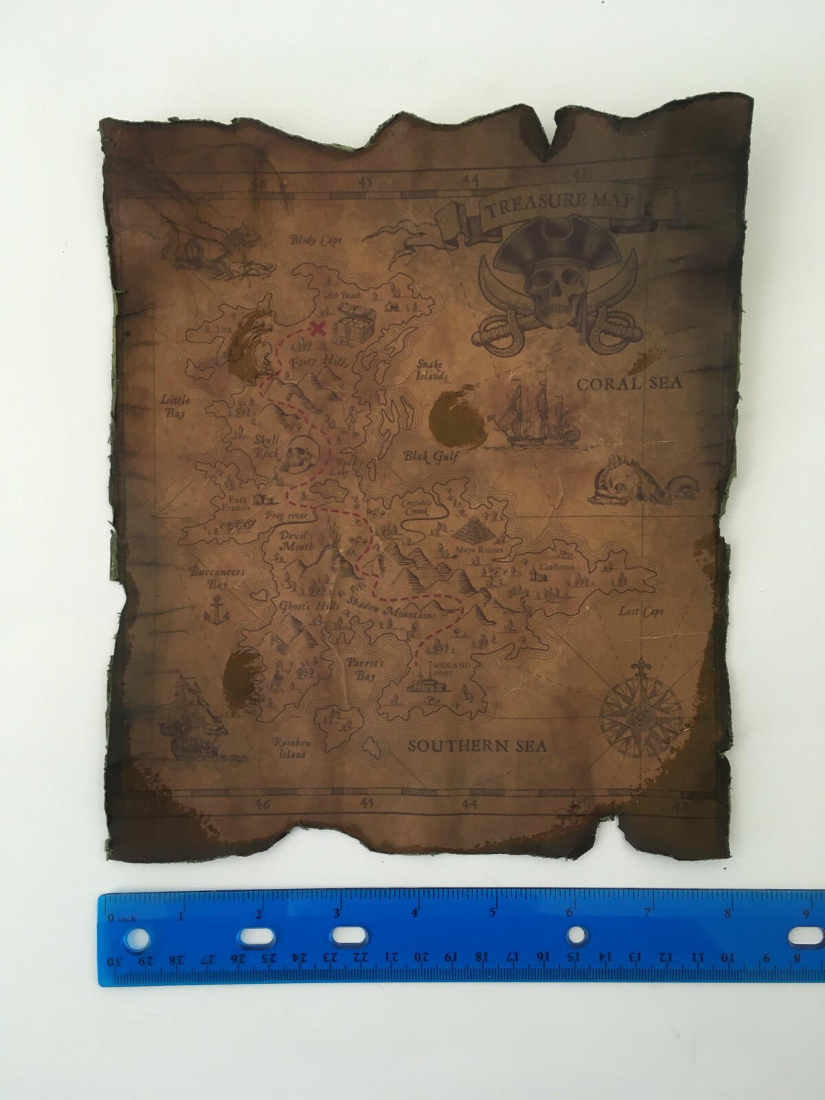 Pirate Treasure Map Pirates Gold Aged Reproduction Replica Art Poster Print
