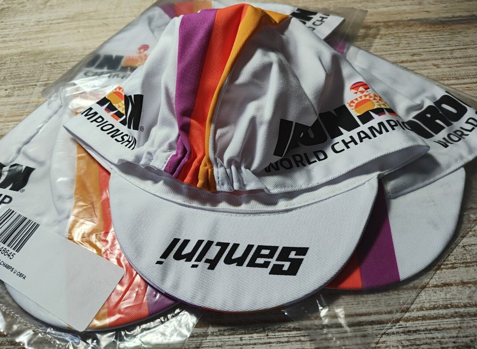 Lot of 4 Cycling Hat Santini Cyclist Hat Short Bill Ironman world championships