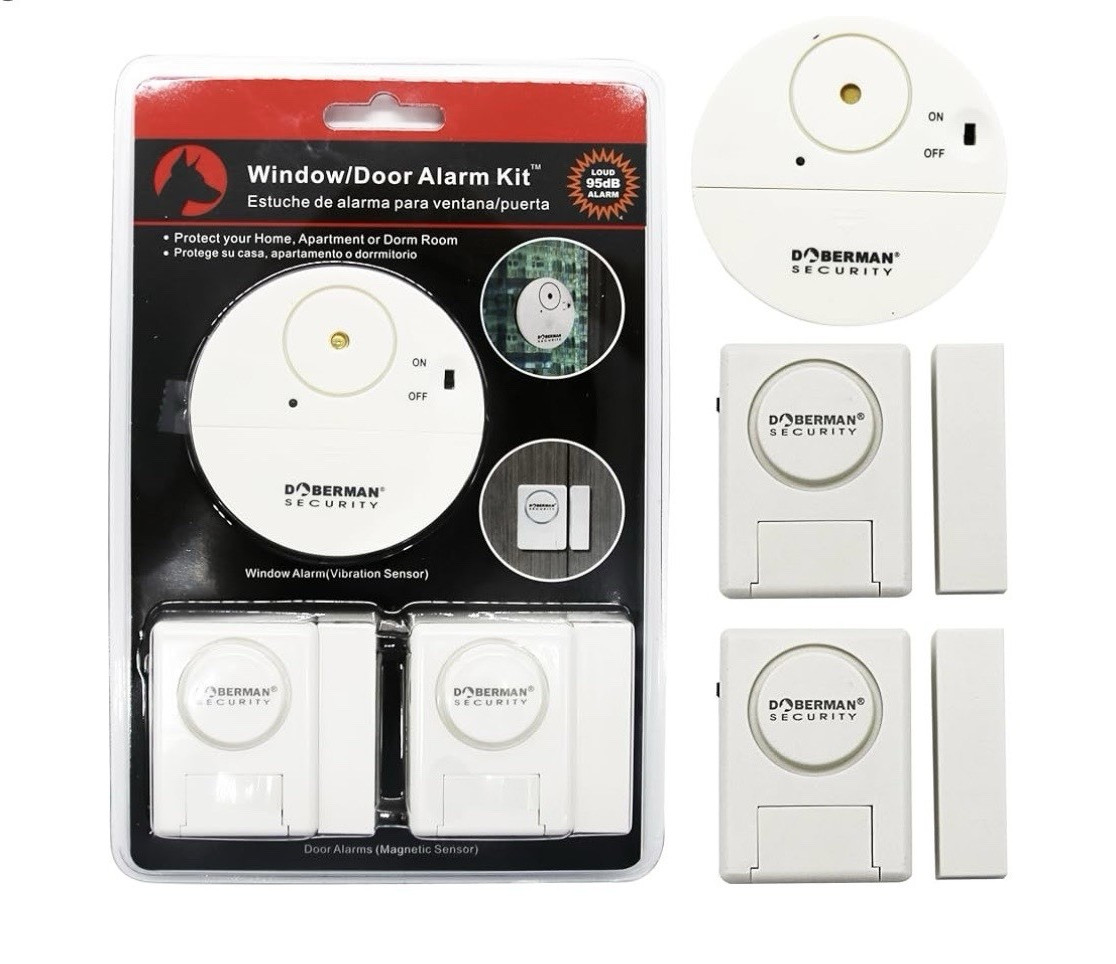 Doberman Security SE-0137 Window/Door Alarm Magnetic & Vibration Sensor 95dB