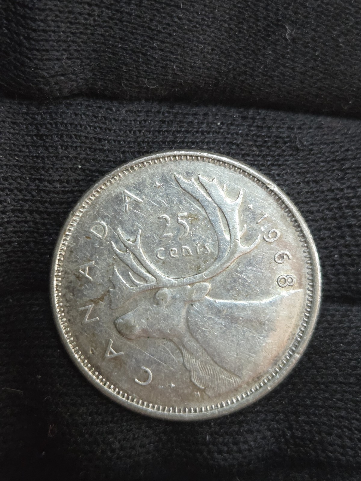 1968 Canada Silver 25 Cent Coin