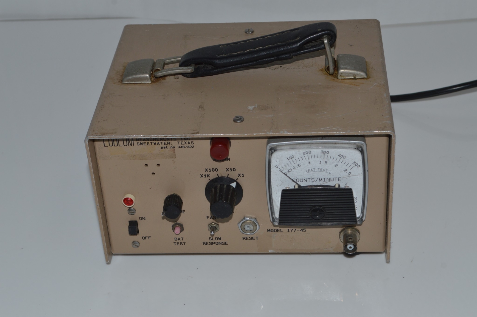 LUDLUM MEASUREMENTS INC MODEL 177-45 RADIATION DETECTOR  (QOR20)