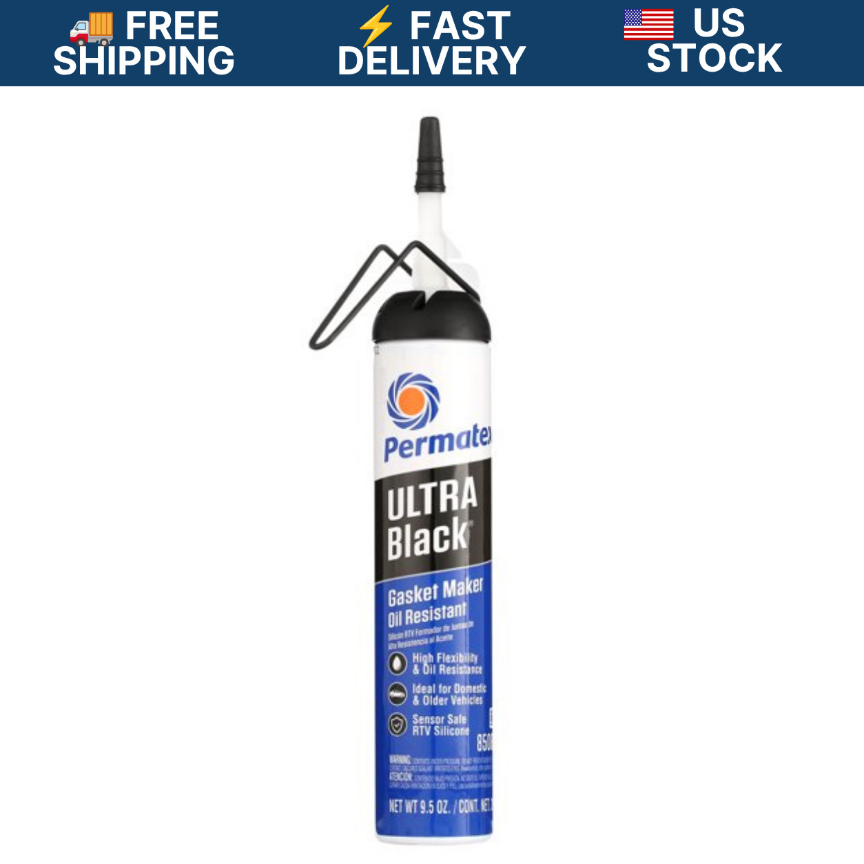 Permatex Ultra Black RTV Silicone Gasket Maker 9.5 oz Max Oil Resistance 85080