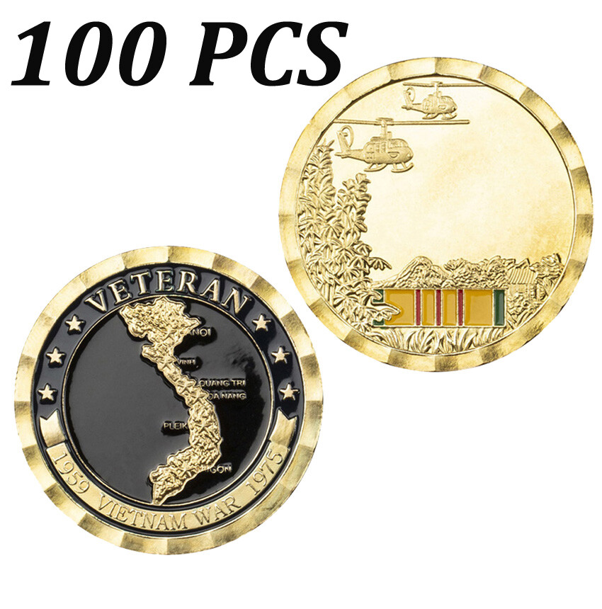 100PCS Collectible Commemorative Challenge Coin 1959-1975 Vietnam War Veteran