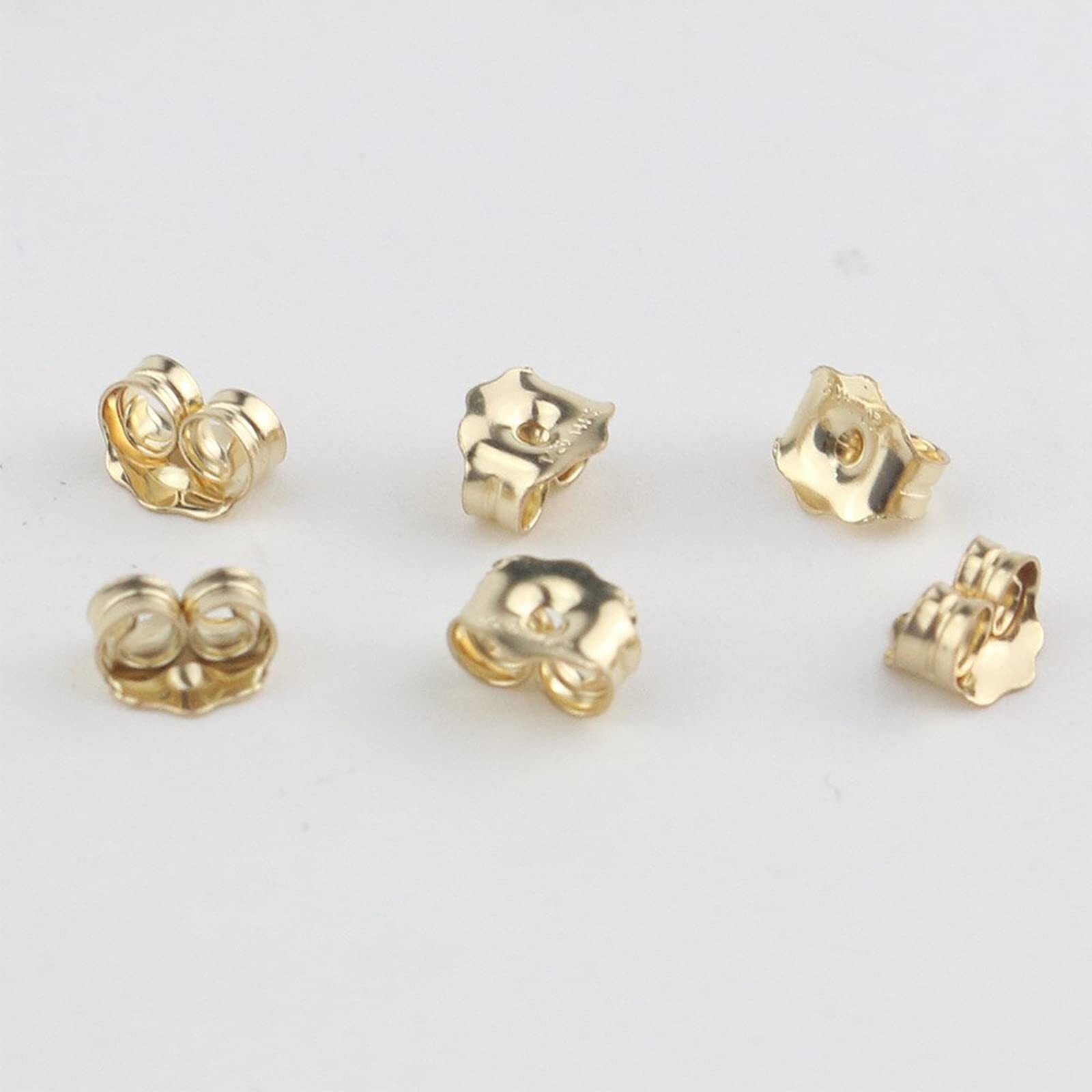 3 Pairs 14K Gold Earring Backs Replacement Ear Locking for Stud Earrings