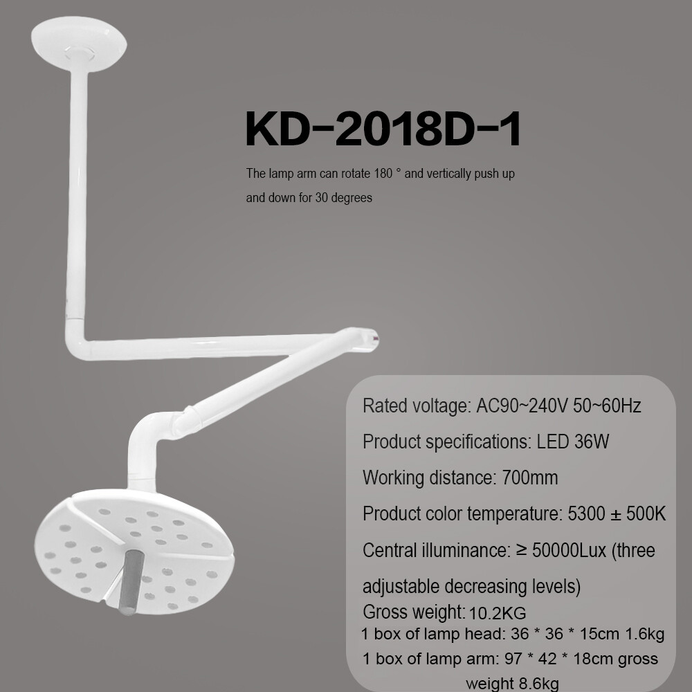 Dental LED Shadowless Ceiling Mounted Operating Examination Lamp KD-2018D-1 USA