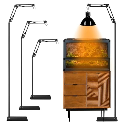 Reptile Heat Lamp Stand Reptile Light Stand with 360° Swing Arm, Height