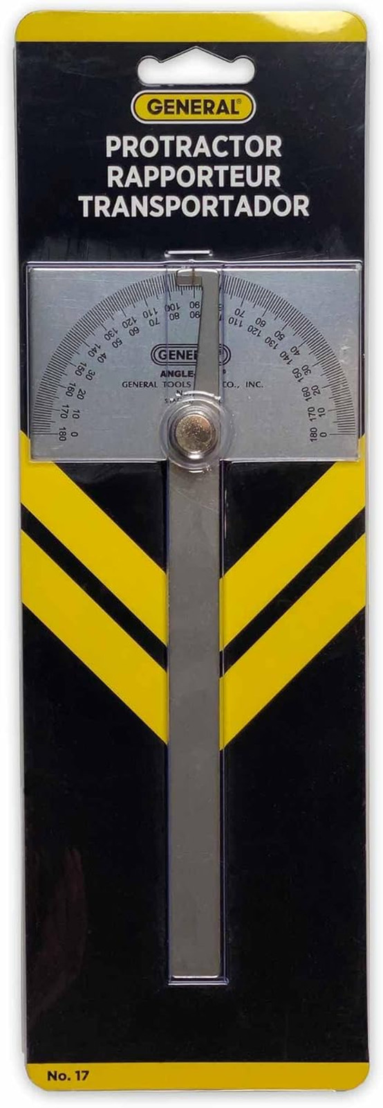 Angle Protractor #17 Stainless Steel Square Head - Measuring Tool for Carpenters