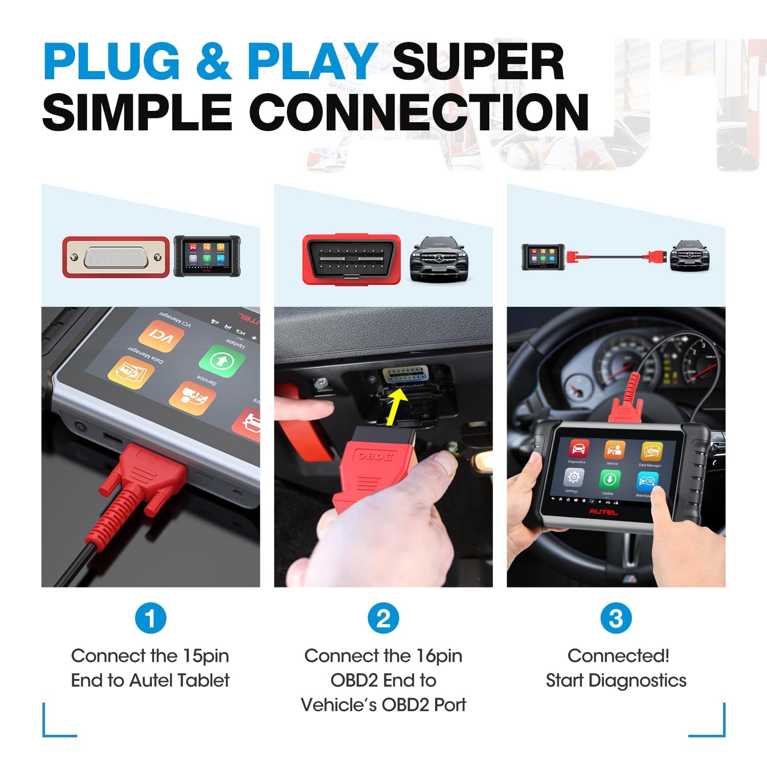 16 Pin Main Test Cable OBD2 Diagnostic Test Cable For Autel MaxiSys MS908