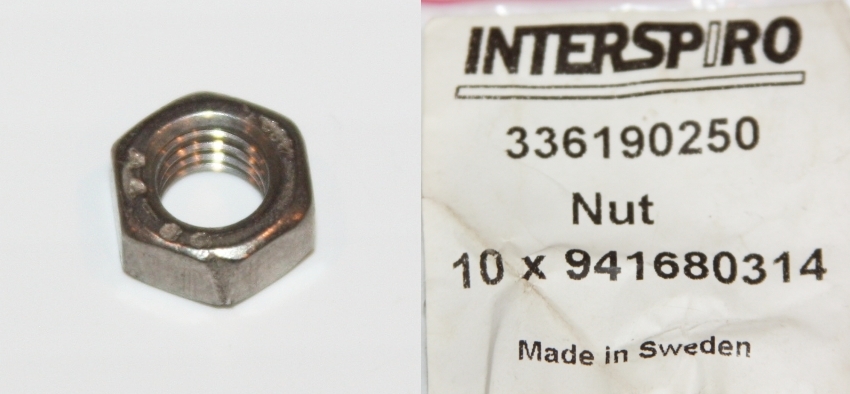 OEM INTERSPIRO NUT #336-190-250 336190250 941-680-314--SCBA AGA FIRE RESCUE MASK