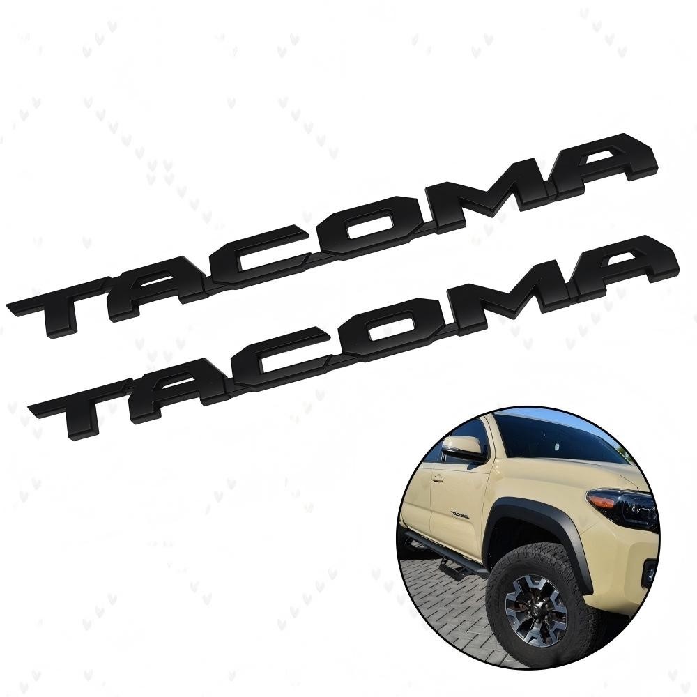 2pcs Matt Black Door Side Emblem Left Right Nameplate Badge For Tacoma 2016-24