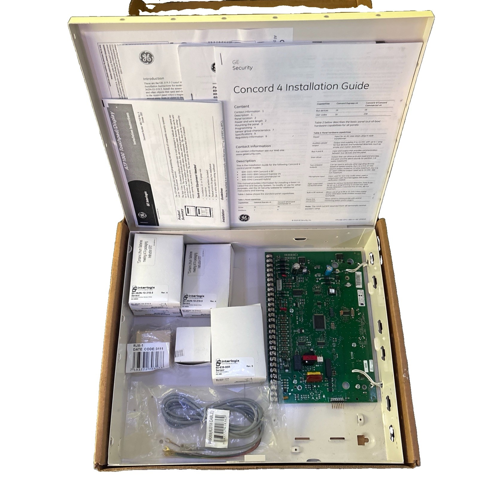 GE Concord 4 Security Panel 80-860-4 Wireless Crystal Package Missing Touchpad