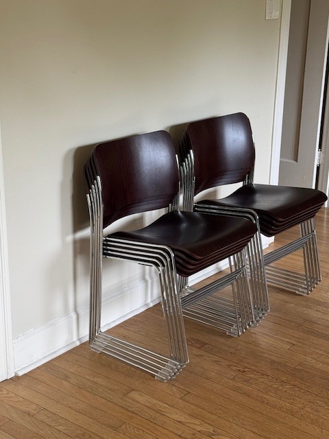 1990 David Rowland 40/4 Stackable Dining Chairs In Mahogany X150 Available