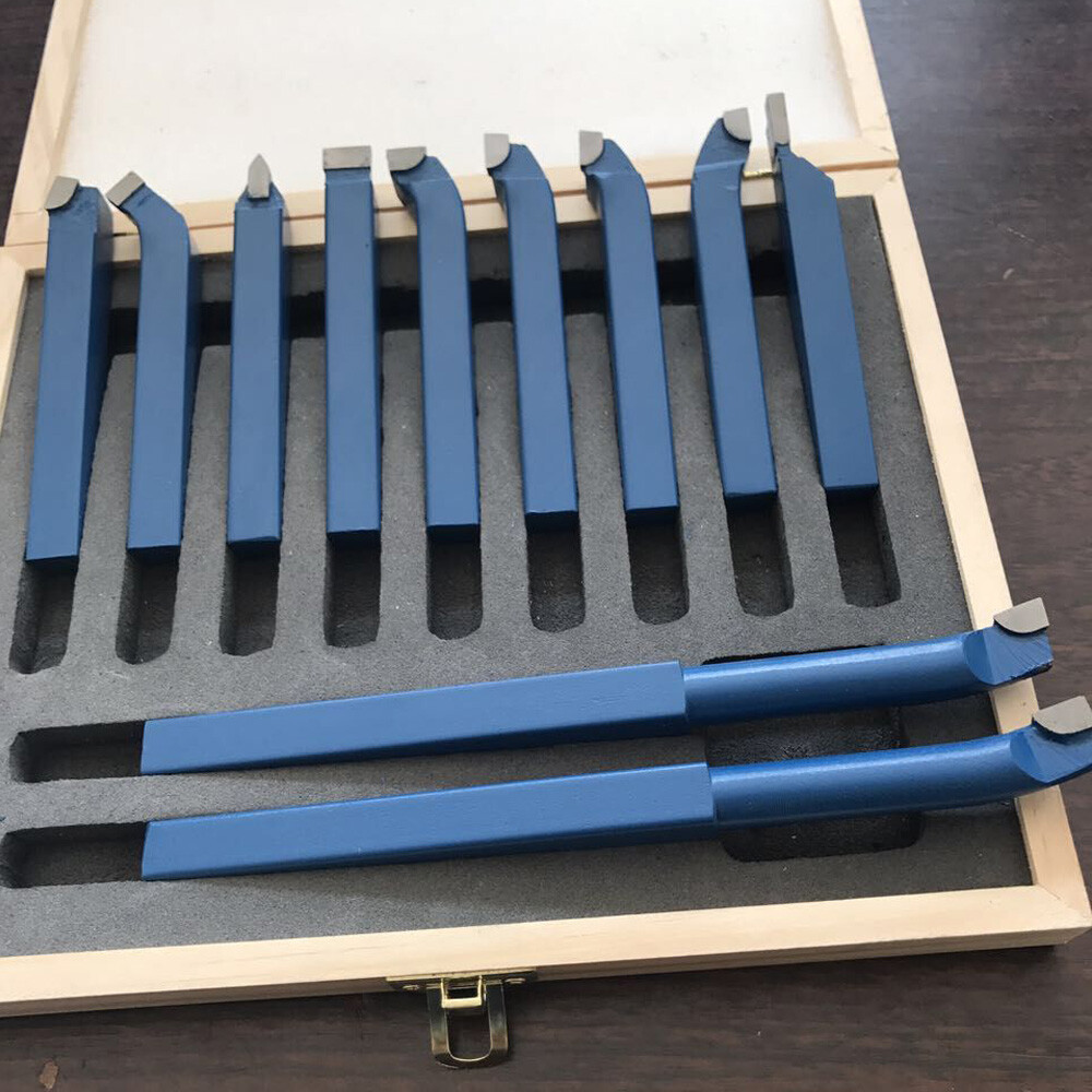 11Pcs 10mm Carbide Cutting Turning Bits Set Knife Tools for Mini Metal Lathe