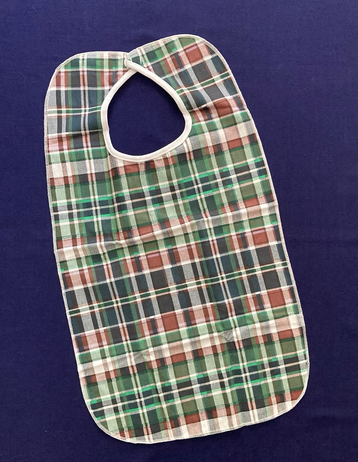 Plaid Deluxe Patient Bib 18x30 Essential Medical Supply C3045 Washable One Size