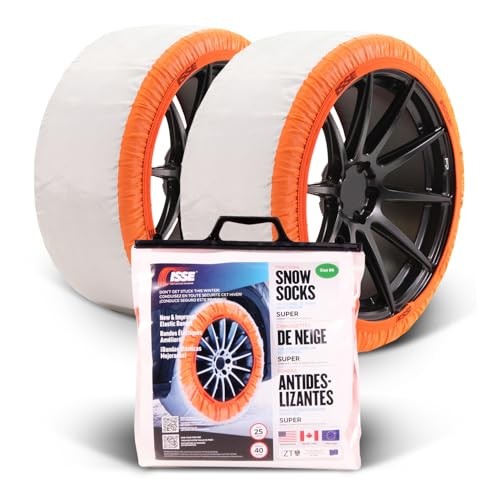 Snow Socks for Tires. Chain Replacement. Super Size Textile Traction for 70