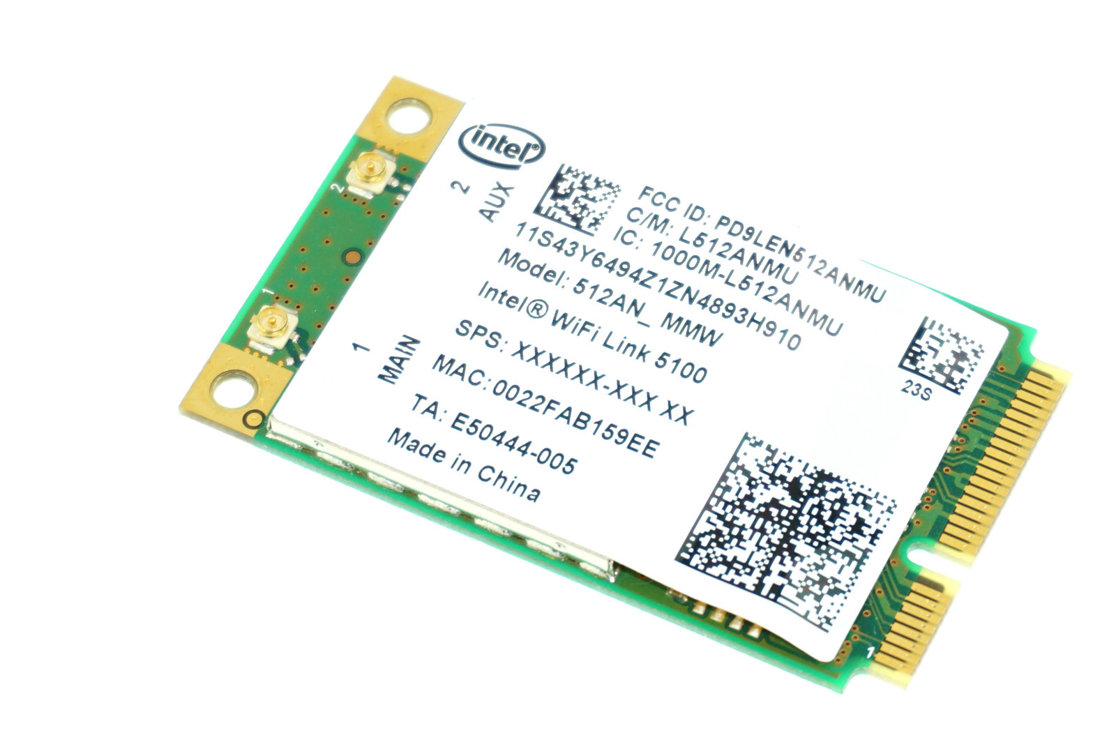 11S43Y6494 512AN-MMW GENUINE LENOVO WIRELESS CARD THINKPAD T400 6475-AJ1 (CA75)