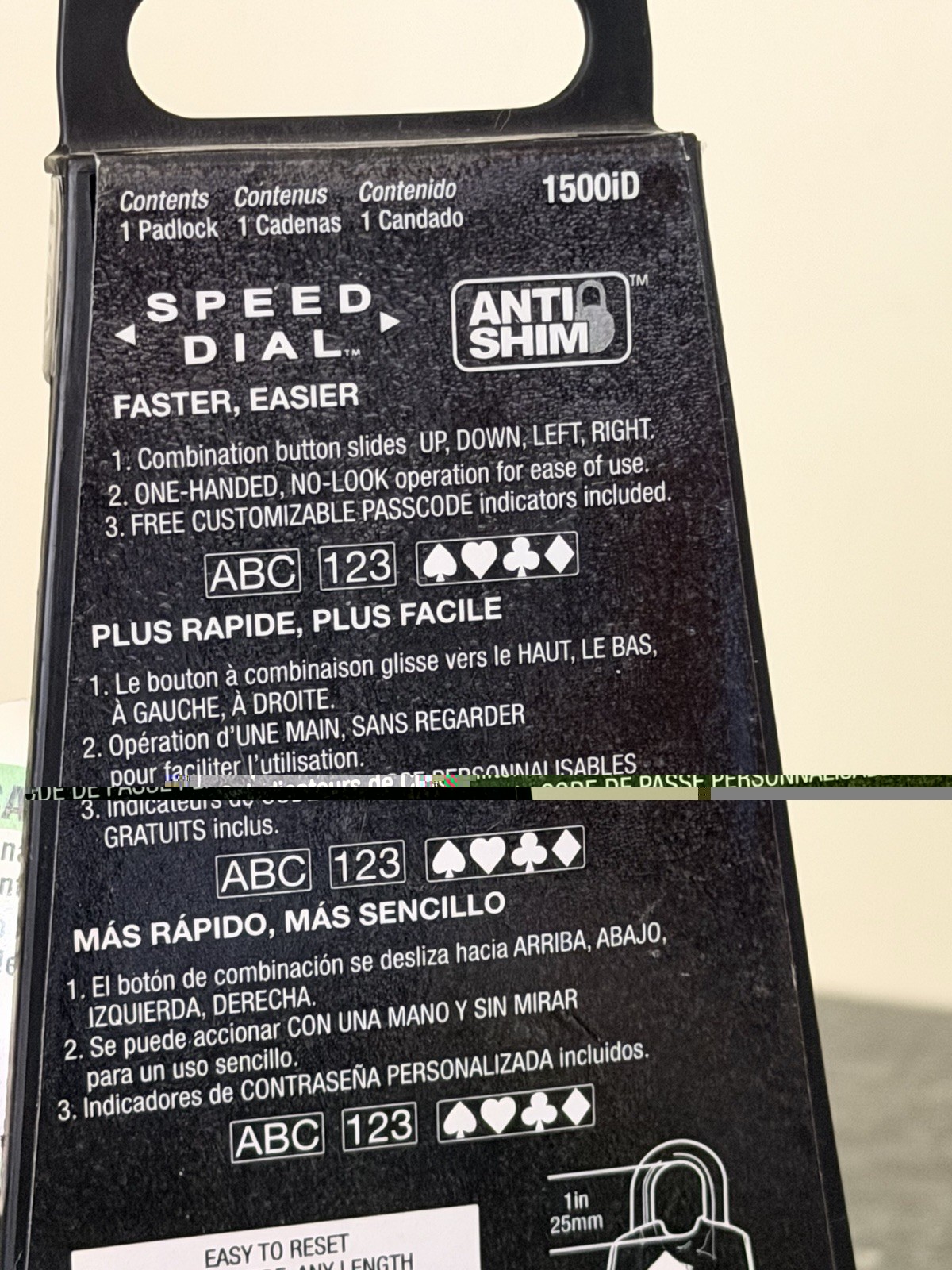 Master Lock 1500ID Speed Dial Combination Lock-Blue-New