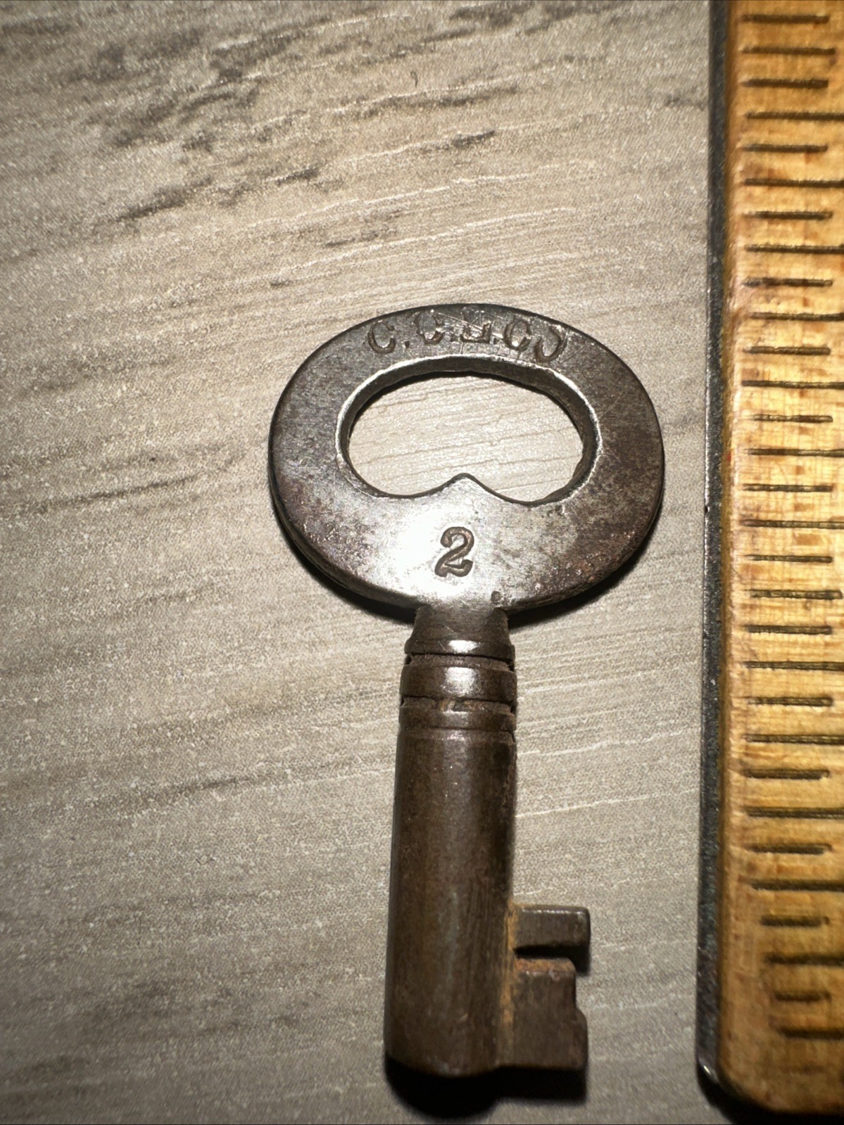 Antique Hollow Barrel Skeleton Key C.C. L. & CO. #2