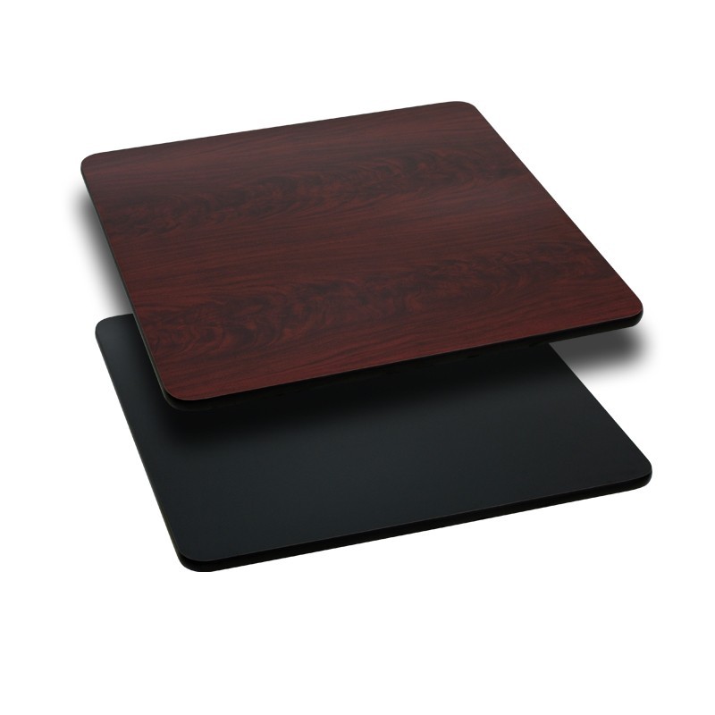 30'' Square Restaurant Table Top with Natural or Walnut Reversible Laminate Top