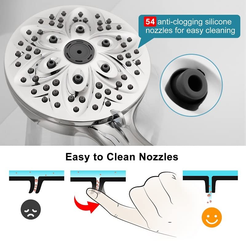 6 Setting Shower Head with Handheld JDO High Pressure Hand held Shower Head 4.7