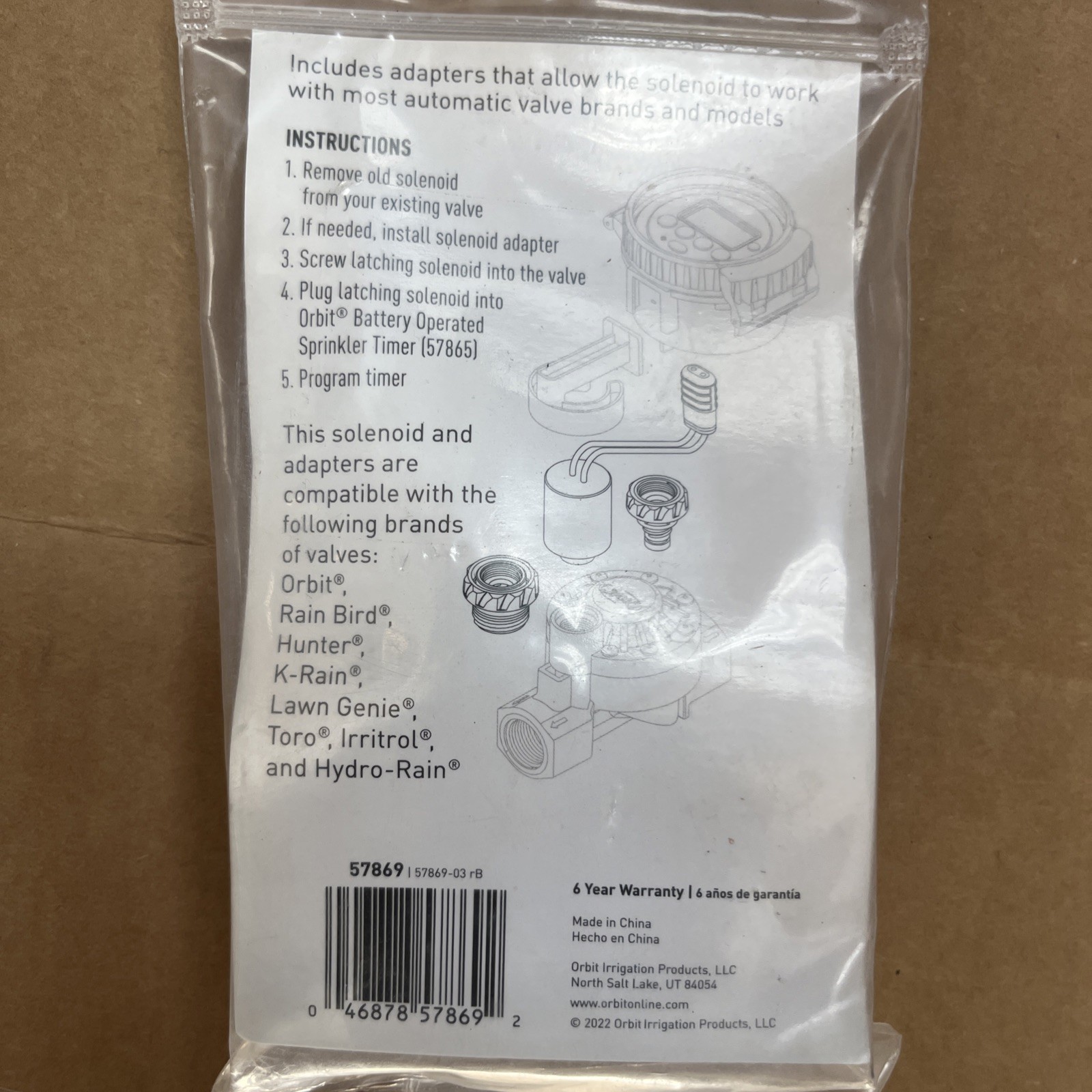 Orbit Latching Solenoid for Battery Operated Timer with Adaptors