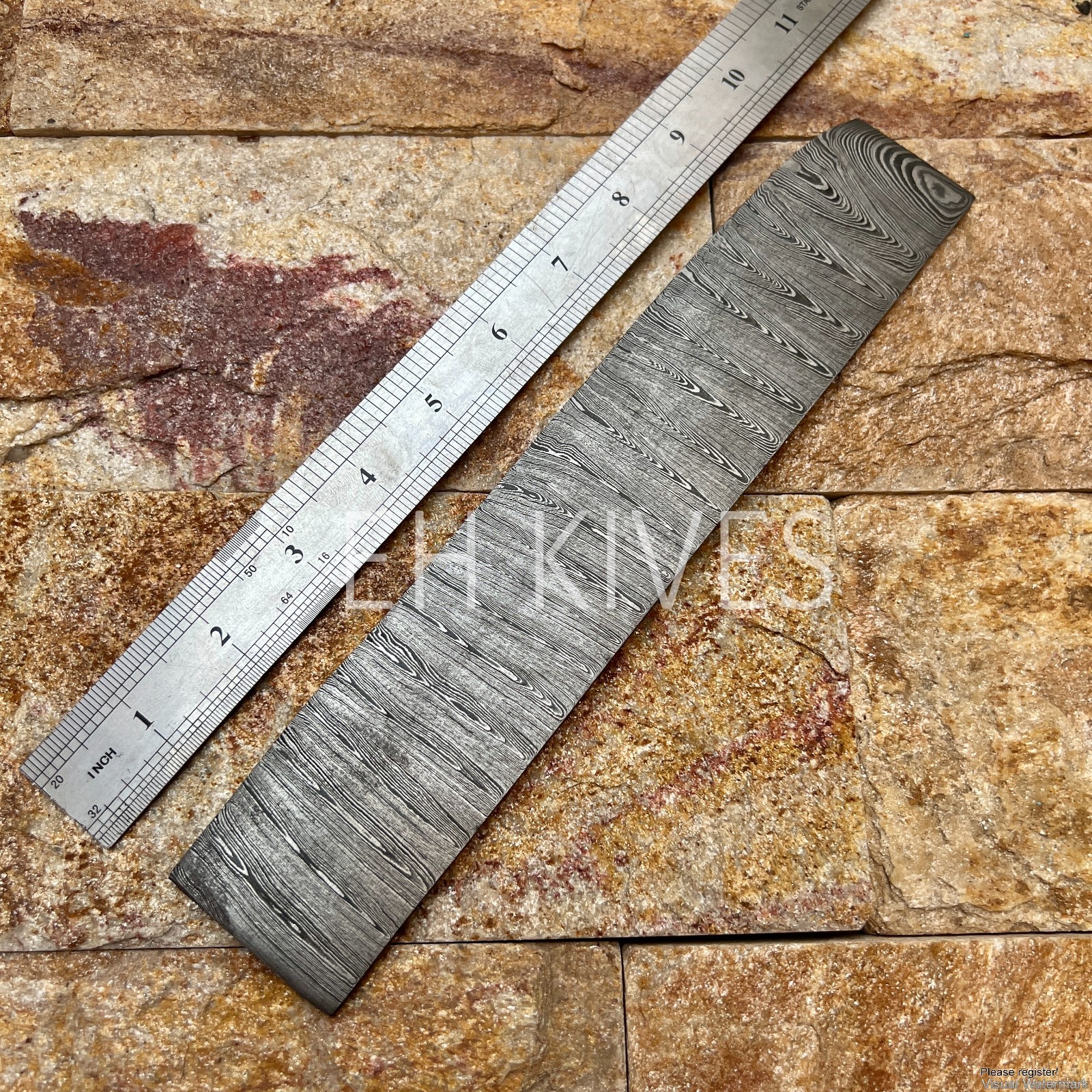 10''  Authentic Handmade Damascus Steel Twist blank billet for knifemaking