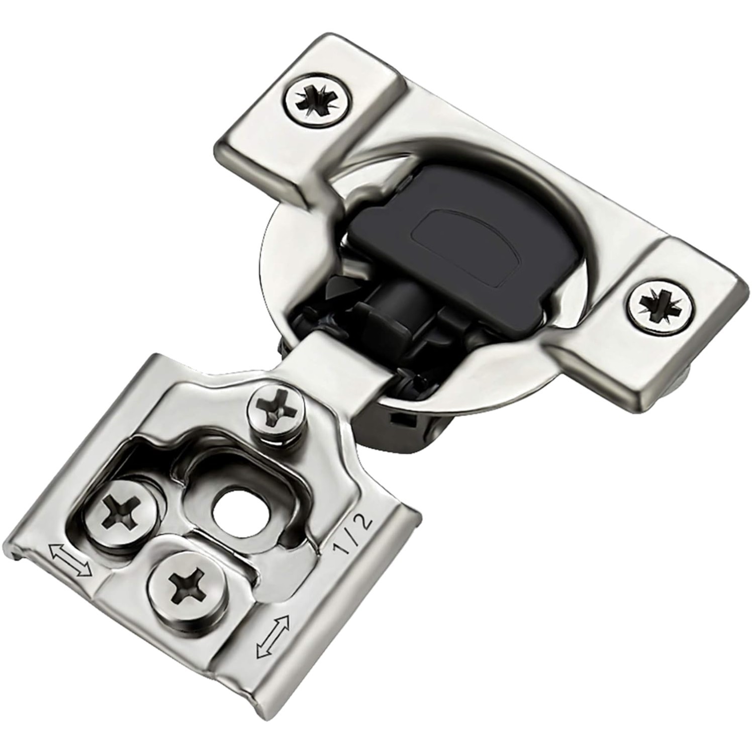 Self-Closing 10 Pack Soft Close Hinges - Adjustable Satin Nickel for Cabinets