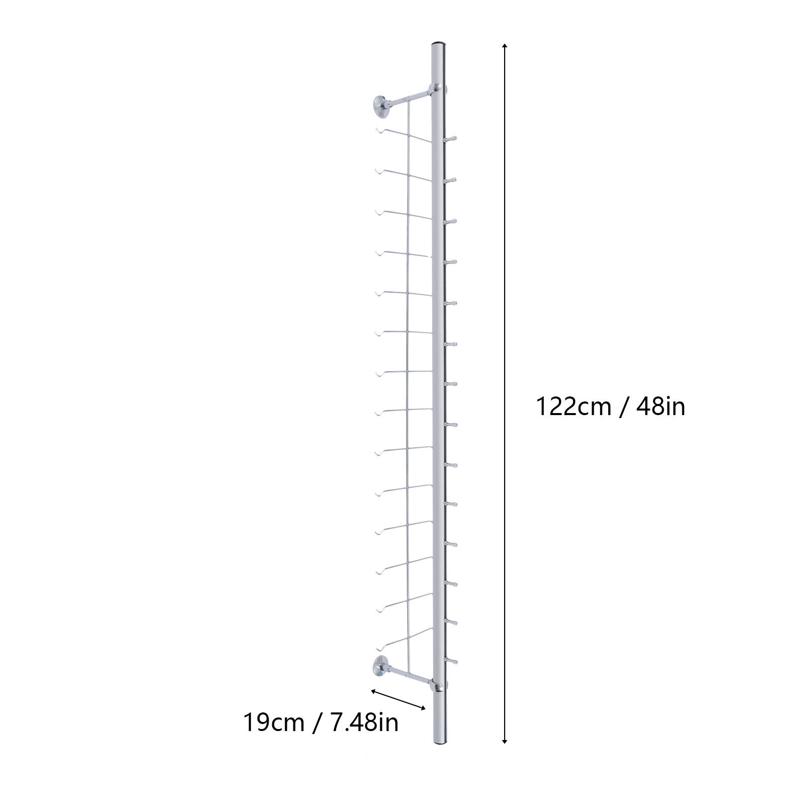 10PCS Eyeglass Display Rod Frame Aluminium Wall-Mounted Sunglasses Storage Rack