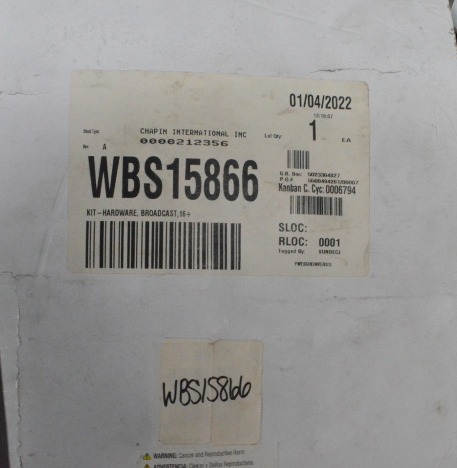 New, BOSS WBS15866, Kit-Hardware, Broadcast, 16t, FREE SHIPPING!