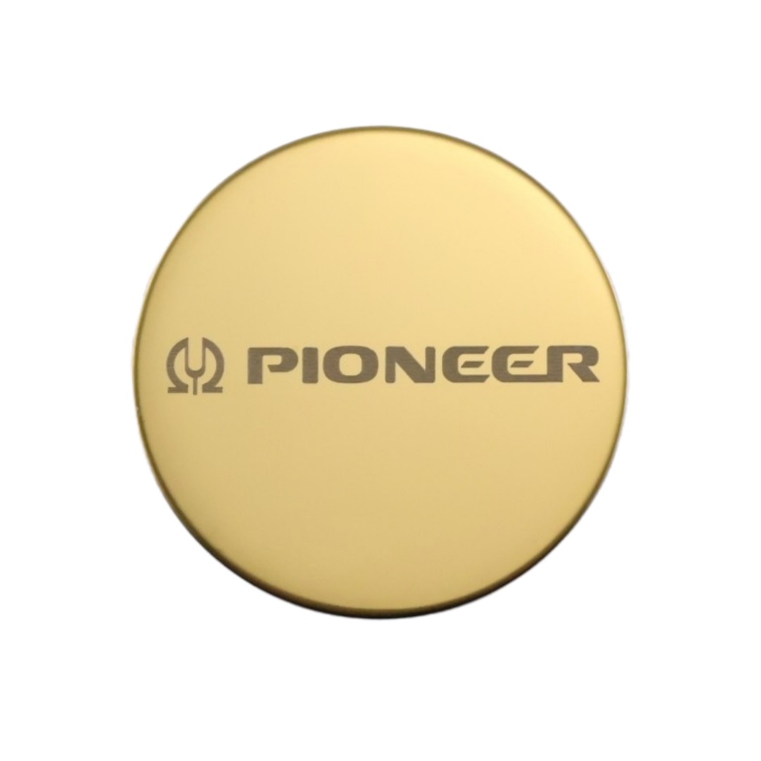 PIONEER stainless steel customize Logo Badge round golden 40mm(1.57")