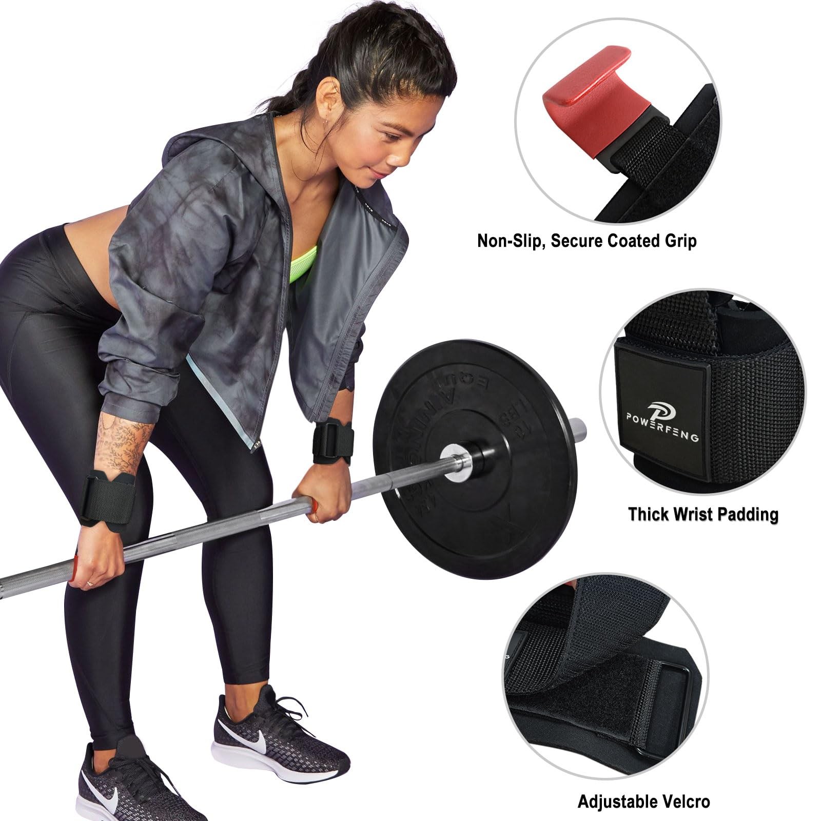 Lifting Hooks for Weight Lifting: Weightlifting Wrist Straps Hand Red