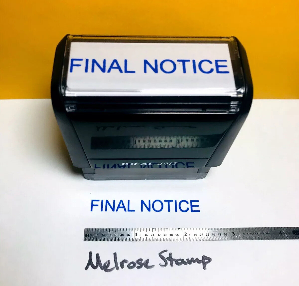 Final Notice Rubber Stamp Blue Ink Self Inking Ideal 4913