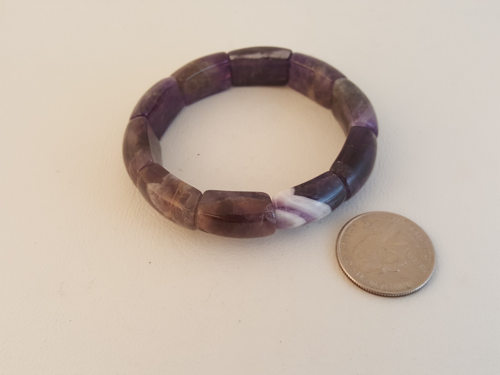 Amethyst stretch bracelet artisan handcrafted