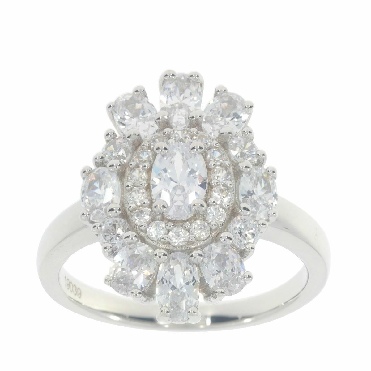 Sterling Silver Semi Mount Ring Setting OV 6x4mm Topaz or Moissanite