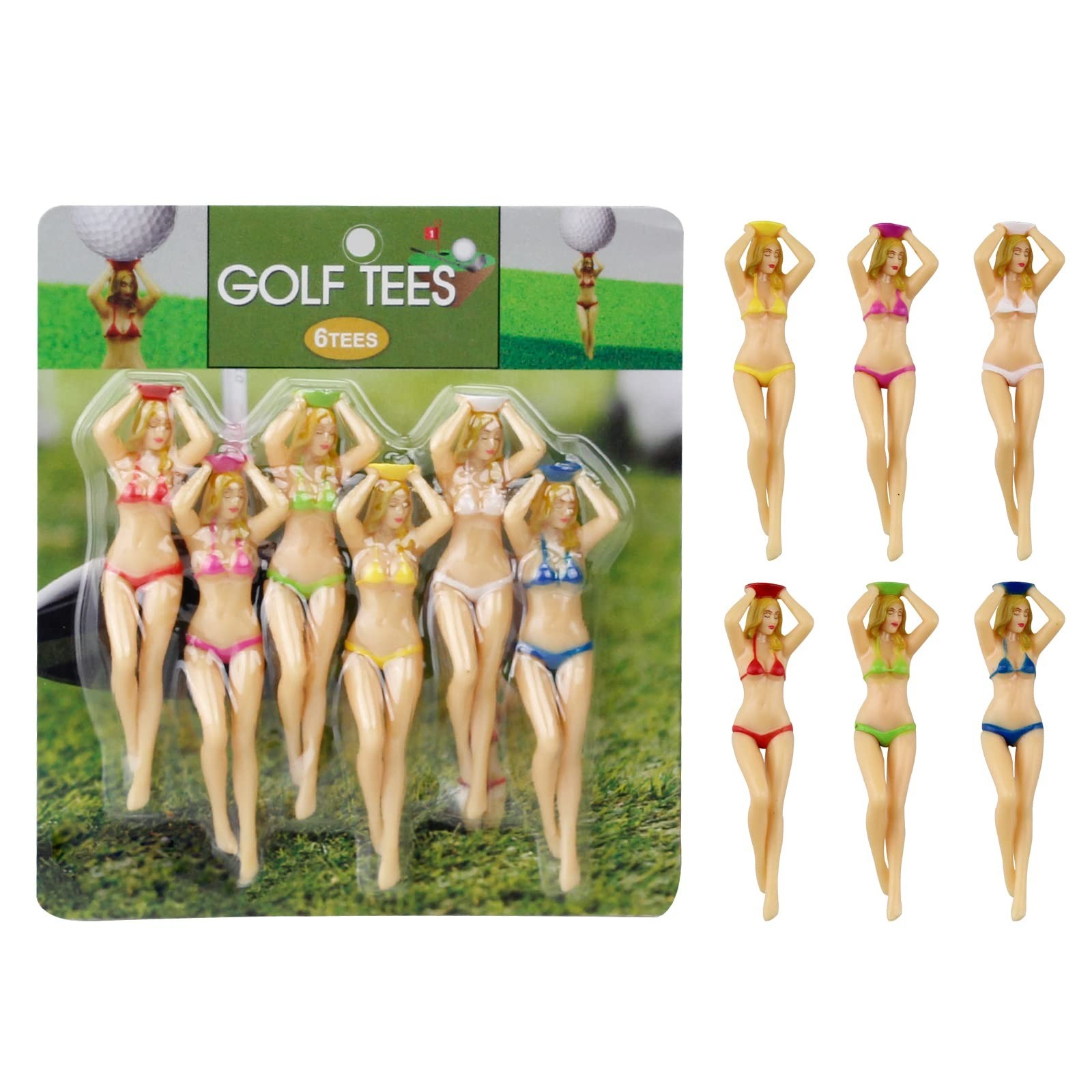 KOFULL Colored Golf Tees, 3 inch Golf Practice Novelty Tees, White Elephant S...