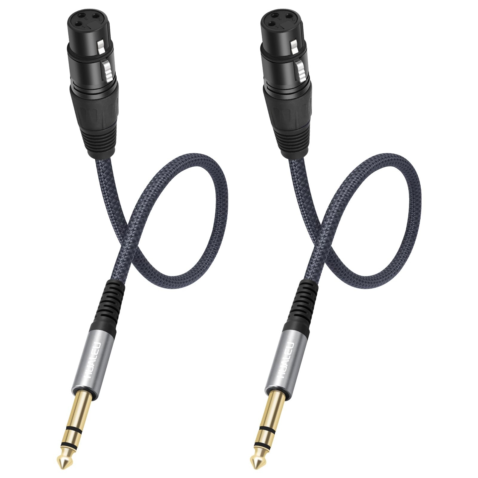 2 Pack 1/4 TRS Male to 3Pin XLR Female Microphone Cable,6.35mm TRS to XLR Fem...