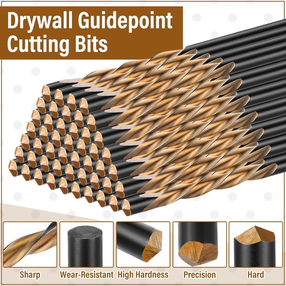 50pcs Drywall Drill Bits Pilot Point Cutting Drill Bits Diameter Drywall8513
