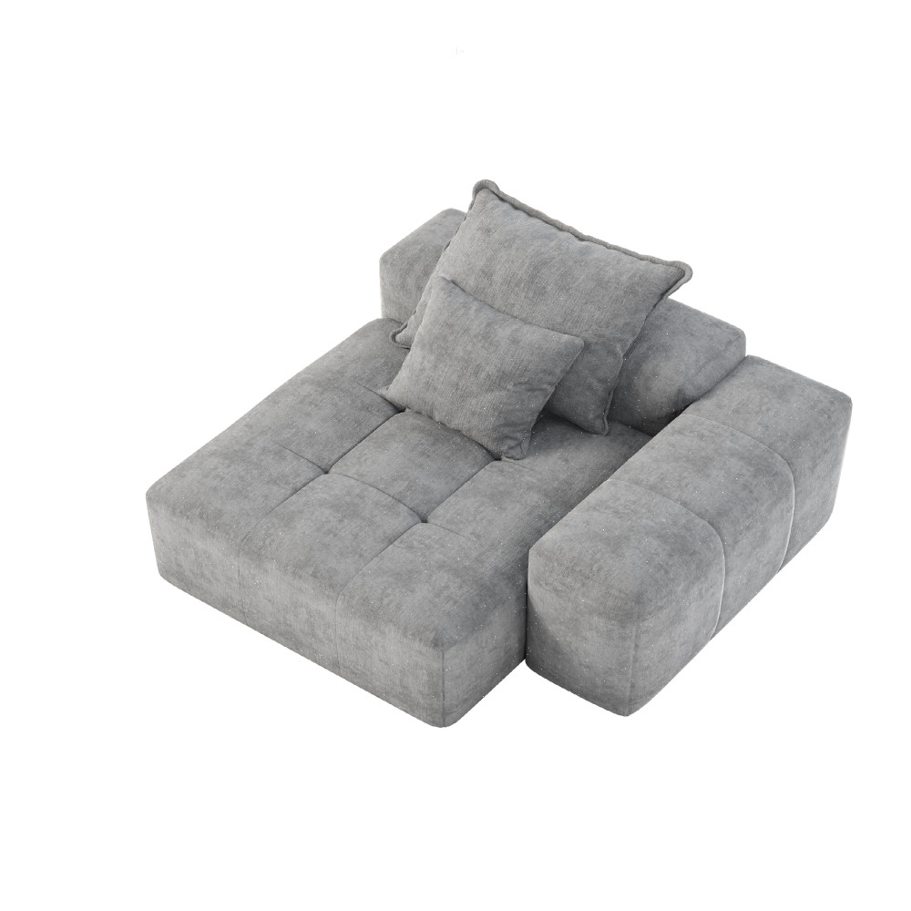 Large Blue Chenille Modular Sectional Sofa, 30+ Configurations, Free Ship