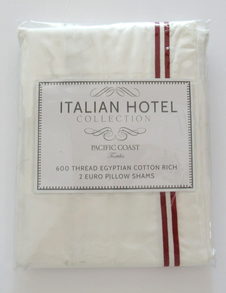 NIP Italian Hotel Collection Pacific Coast Textiles 600 TC Egyptian Cotton Shams