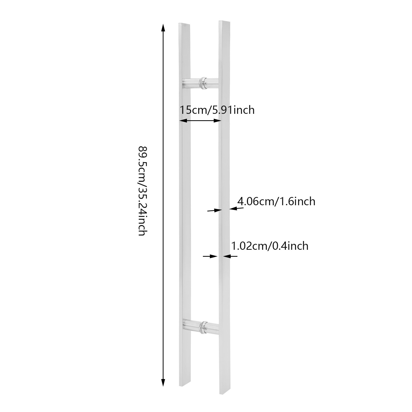 Pull Push Sliding Barn Door Handles Commercial Brushed H Shape Door Pull Handle