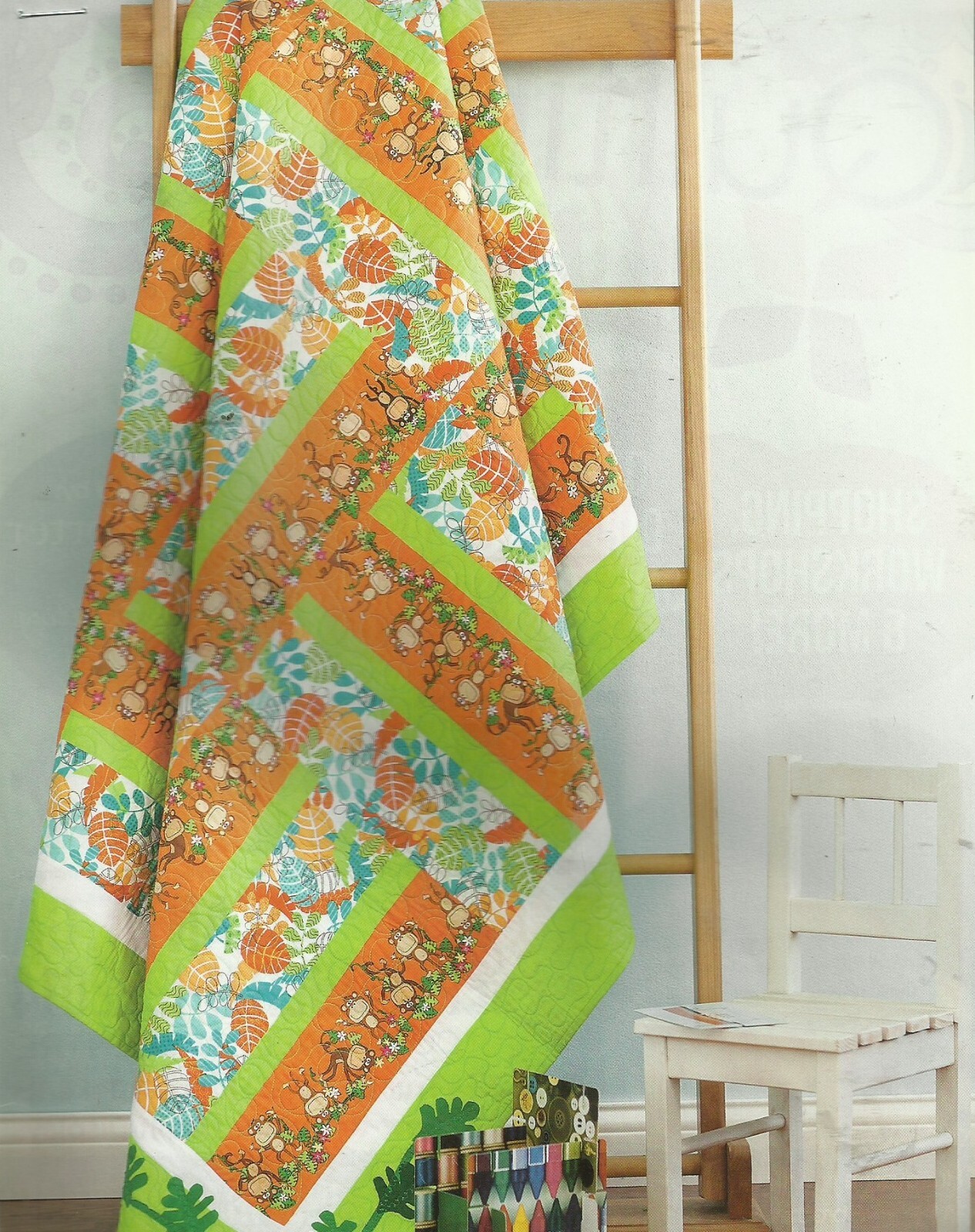 B0387 MONKEY KIDS QUILT PATTERN/INSTRUCTIONS