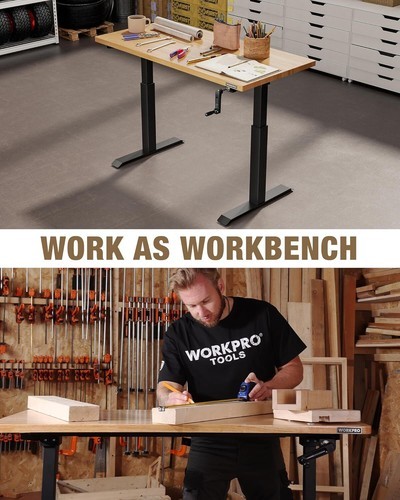 WORKPRO Adjustable Workbench with Crank Handle 300LBS Load Capacity for Workshop