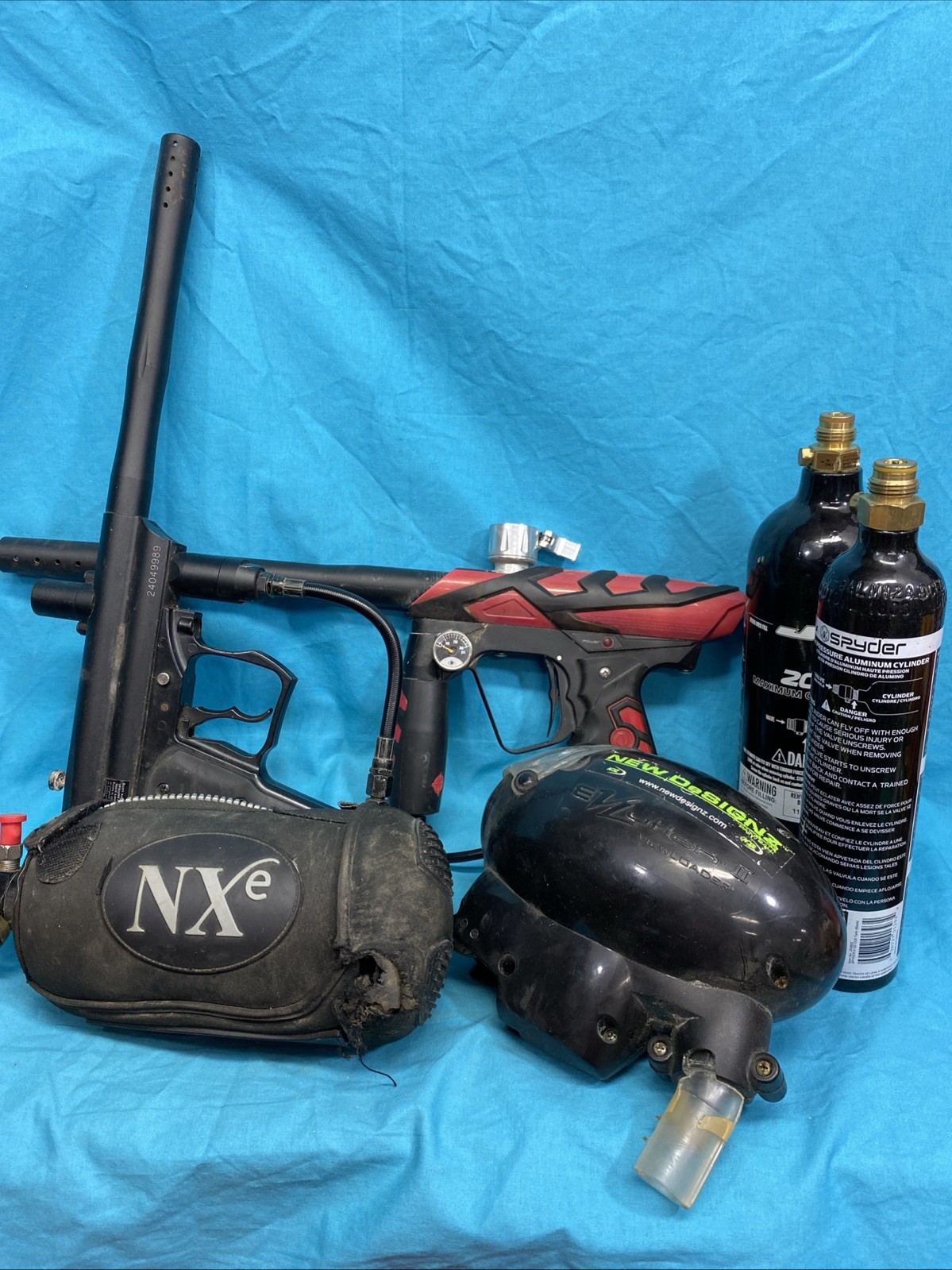 Lot of 2 Paintball Markers and accessories for Spyder Aggressor and SPI w tanks